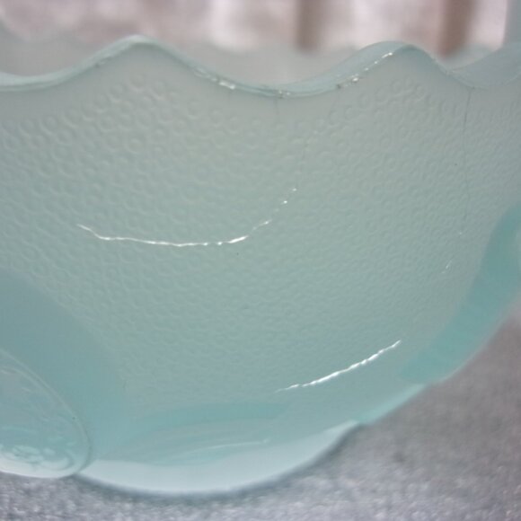 H-267 IMPERIAL GLASS FROSTED BLUE SPLIT HANDLE BASKET - Picture 15 of 15